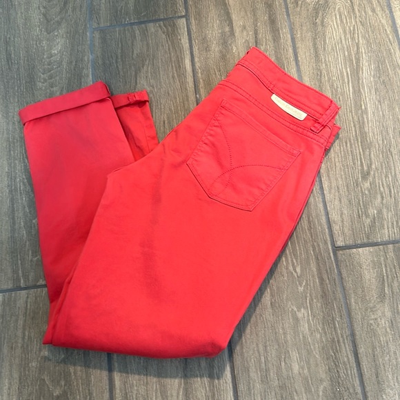 Calvin Klein jeans women’s crop pants. Lightweight cotton. Size 2. Orange/pink - Picture 1 of 6